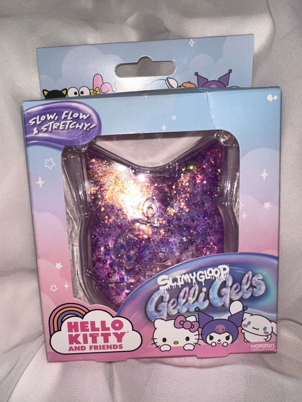 NEW SEALED Hello Kitty Kuromi Gelli Gels Purple Glitter Squishy Fidget Sanrio